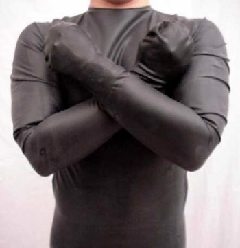 latex bondage shirt with mittens