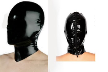 latex mask with zipper